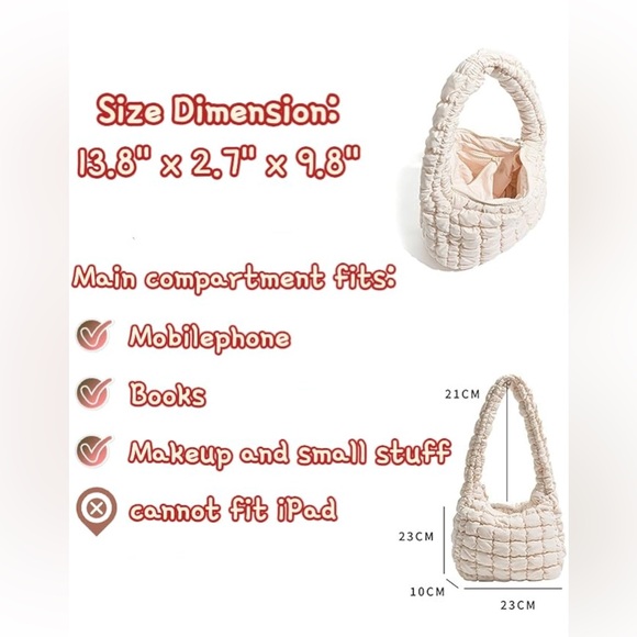 NWT- Quilted Bubble Bag - Picture 2 of 3